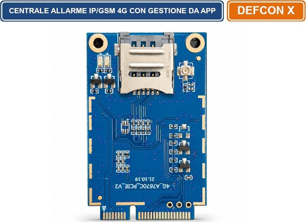 DEFCON X CENTRALE ALLARME IP/GSM 4G WIRELESS E FILARE CON GESTIONE DA APP LAN/GPRS 8 AREE TASTIERA TOUCH - 5