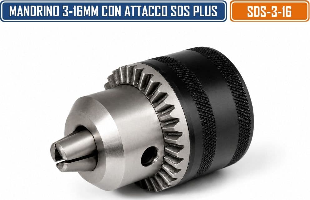 MANDRINO A CREMAGLIERA PER TRAPANO CON ATTACCO SDS-PLUS 3 mm-16 mm - 3