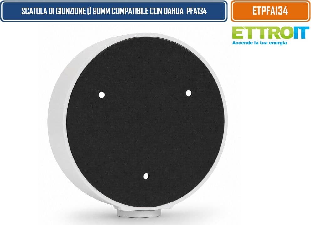 ETTROIT ETPFA134 SCATOLA DI GIUNZIONE Ø90 × 35 MM PER TELECAMERE VIDEOSORVEGLIANZA COMPATIBILE CON DAHUA PFA134 VANO INTERNO PER CABLAGGI PASSAGGIO CAVI CENTRALE - 4