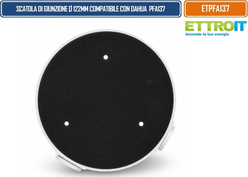 ETTROIT ETPFA137 SCATOLA DI GIUNZIONE Ø122 × 33,8 MM PER TELECAMERE VIDEOSORVEGLIANZA COMPATIBILE CON DAHUA PFA137 PER DOME EYEBALL E PTZ COMPATTE CON VANO INTERNO PER CABLAGGI - 4