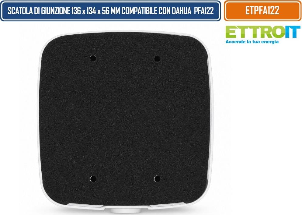 ETTROIT ETPFA122 SCATOLA DI GIUNZIONE PER TELECAMERE VIDEOSORVEGLIANZA COMPATIBILE CON DAHUA PFA122 CON VANO INTERNO MAGGIORATO PER CABLAGGI E DERIVAZIONI, MONTAGGIO A PARETE - 4