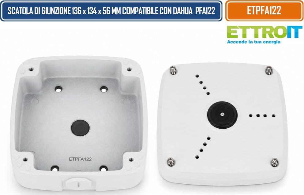 ETTROIT ETPFA122 SCATOLA DI GIUNZIONE PER TELECAMERE VIDEOSORVEGLIANZA COMPATIBILE CON DAHUA PFA122 CON VANO INTERNO MAGGIORATO PER CABLAGGI E DERIVAZIONI, MONTAGGIO A PARETE - 5