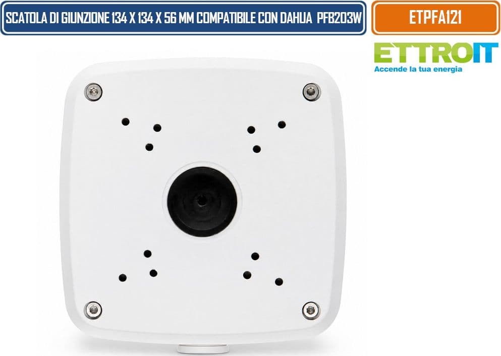 ETTROIT ETPFA121 SCATOLA DI GIUNZIONE 134 × 134 × 56 MM PER TELECAMERE VIDEOSORVEGLIANZA COMPATIBILE DAHUA PFA121 CON VANO INTERNO PER CABLAGGI, CONNETTORI E GIUNZIONI - 3