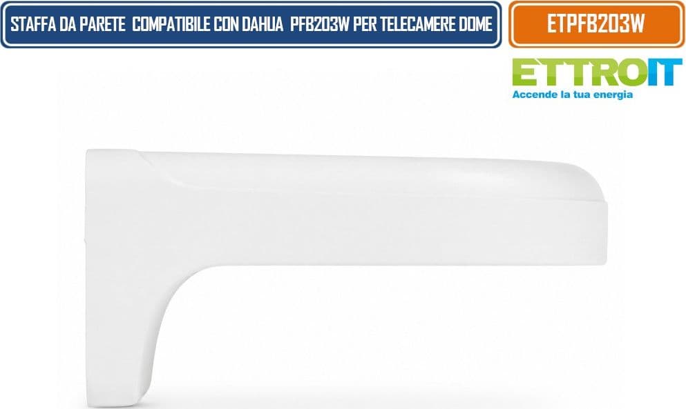 ETTROIT ETPFB203W STAFFA DA PARETE 160 × 122 × 76 MM PER TELECAMERE VIDEOSORVEGLIANZA DOME ED EYEBALL COMPATIBILE CON DAHUA PFB203W CON PASSAGGIO CAVI INTERNO - 2
