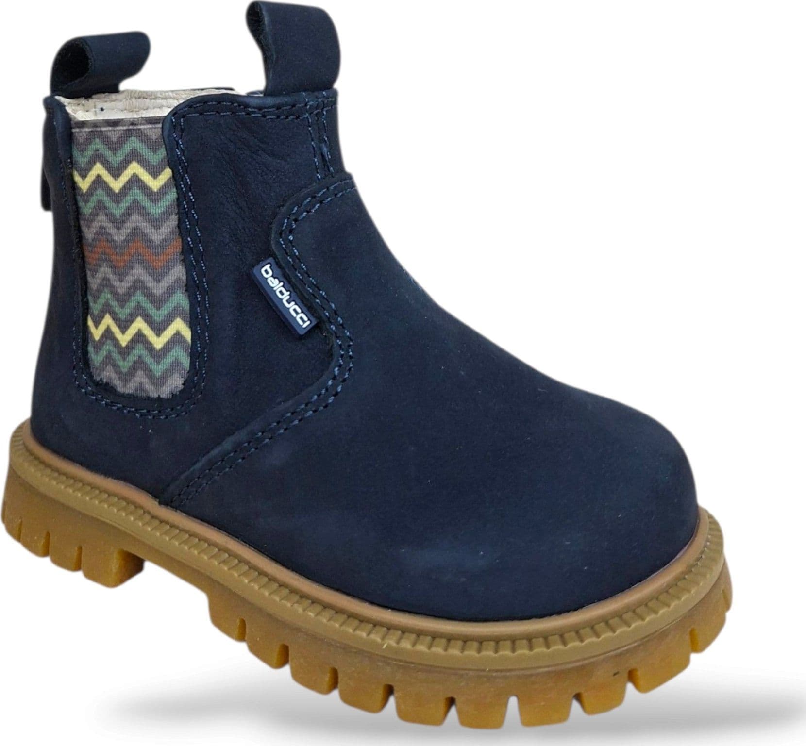 Balducci Cita MATR2739 Stivaletto Primi Passi Bambini Unisex Blue Verdone Beige | Nabuk Zip Laterale Artigianale Italiano Premium | Taglie 20-26 | Scarpetteria Gica - 2
