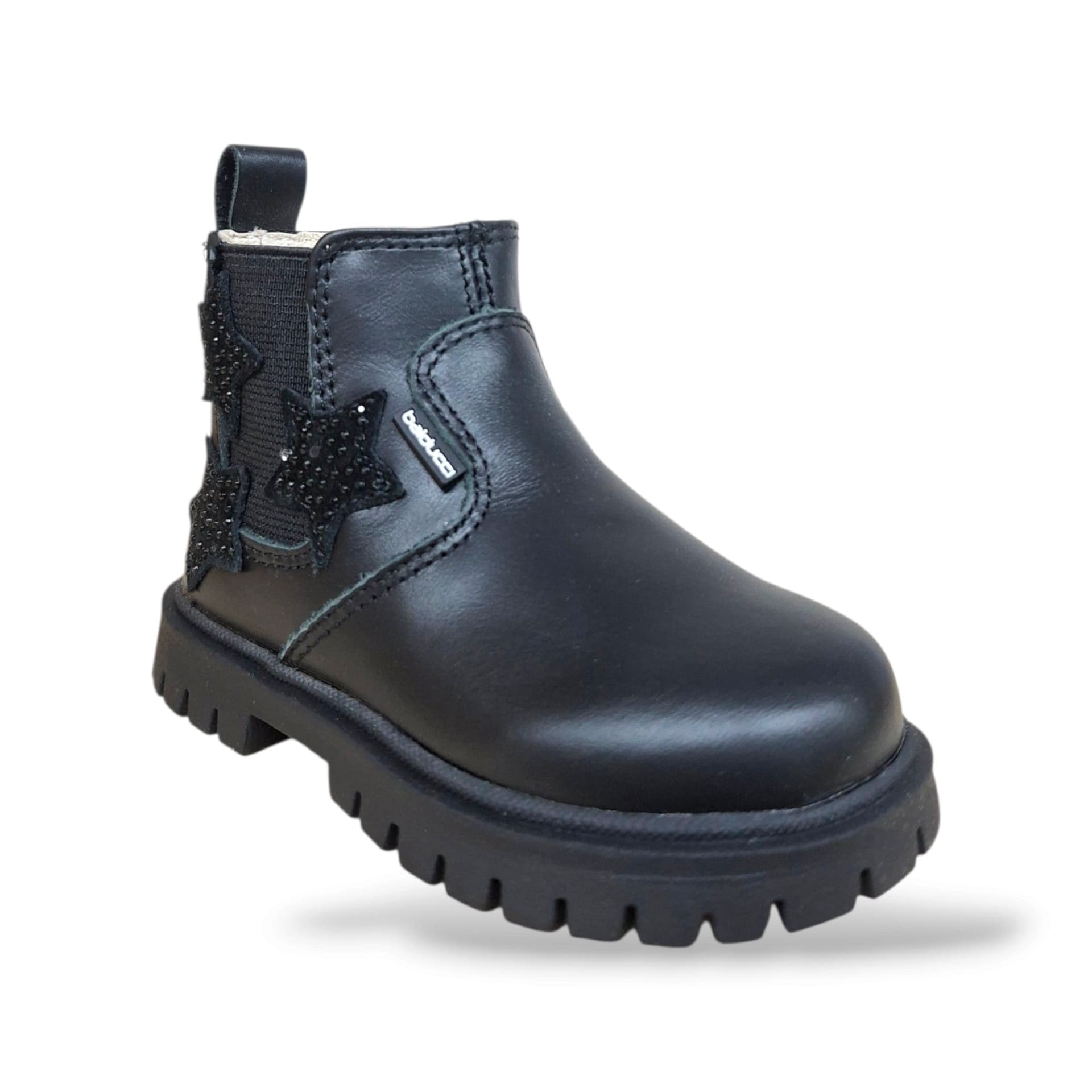 Balducci Cita MATR2733 Stivaletto Primi Passi Bambina Nero | Pelle Stelle Glitter Zip Laterale Artigianale Italiano Premium | Taglie 20-26 | Scarpetteria Gica - 2