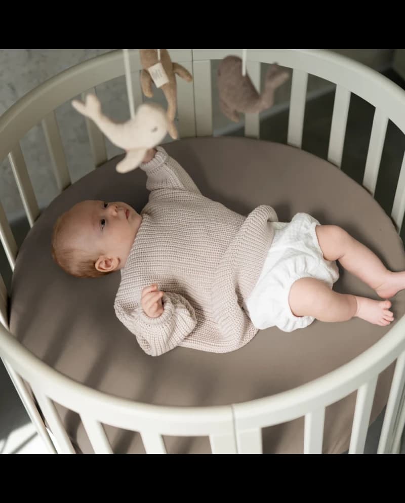 Lenzuolo con angoli in cotone Waldin 73 cm – Ovale Taupe - 2