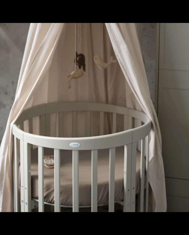Lenzuolo con angoli in cotone Waldin 73 cm – Ovale Taupe - 4