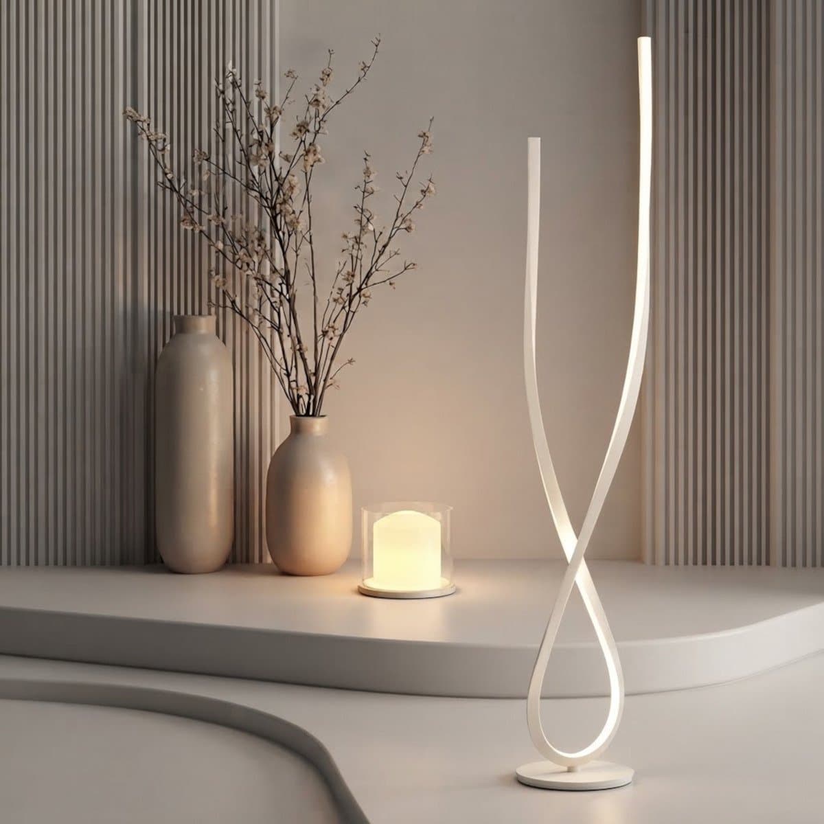 Piantana moderna Illuminando LOVERS TE LED CCT metallo acrilico - 2