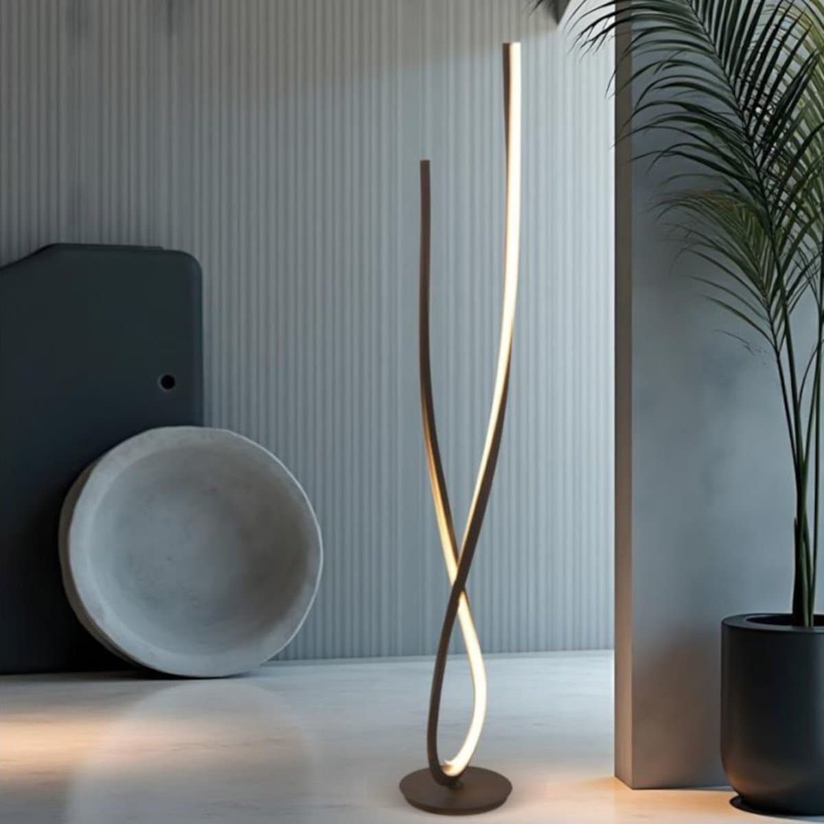 Piantana moderna Illuminando LOVERS TE LED CCT metallo acrilico - 5