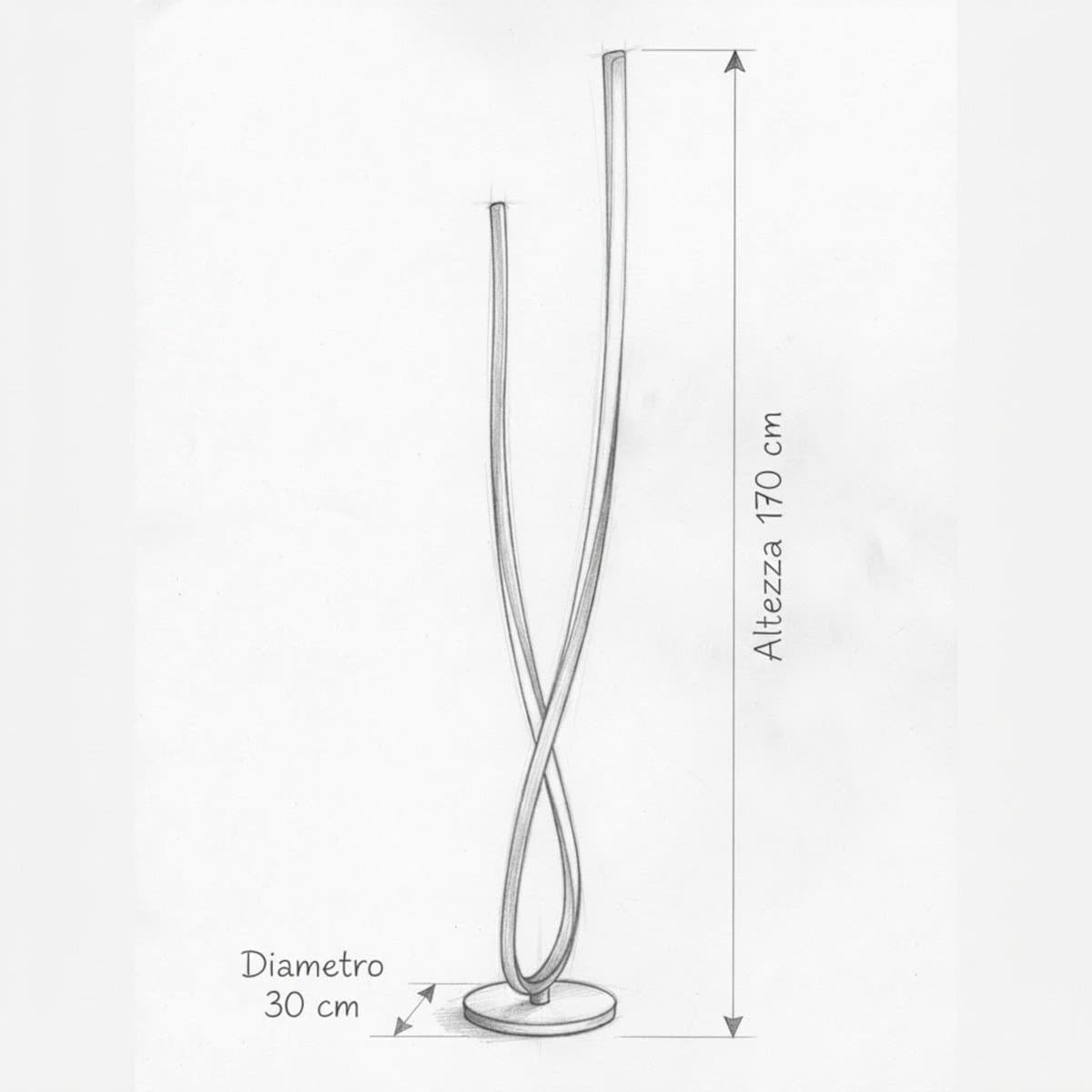 Piantana moderna Illuminando LOVERS TE LED CCT metallo acrilico - 8