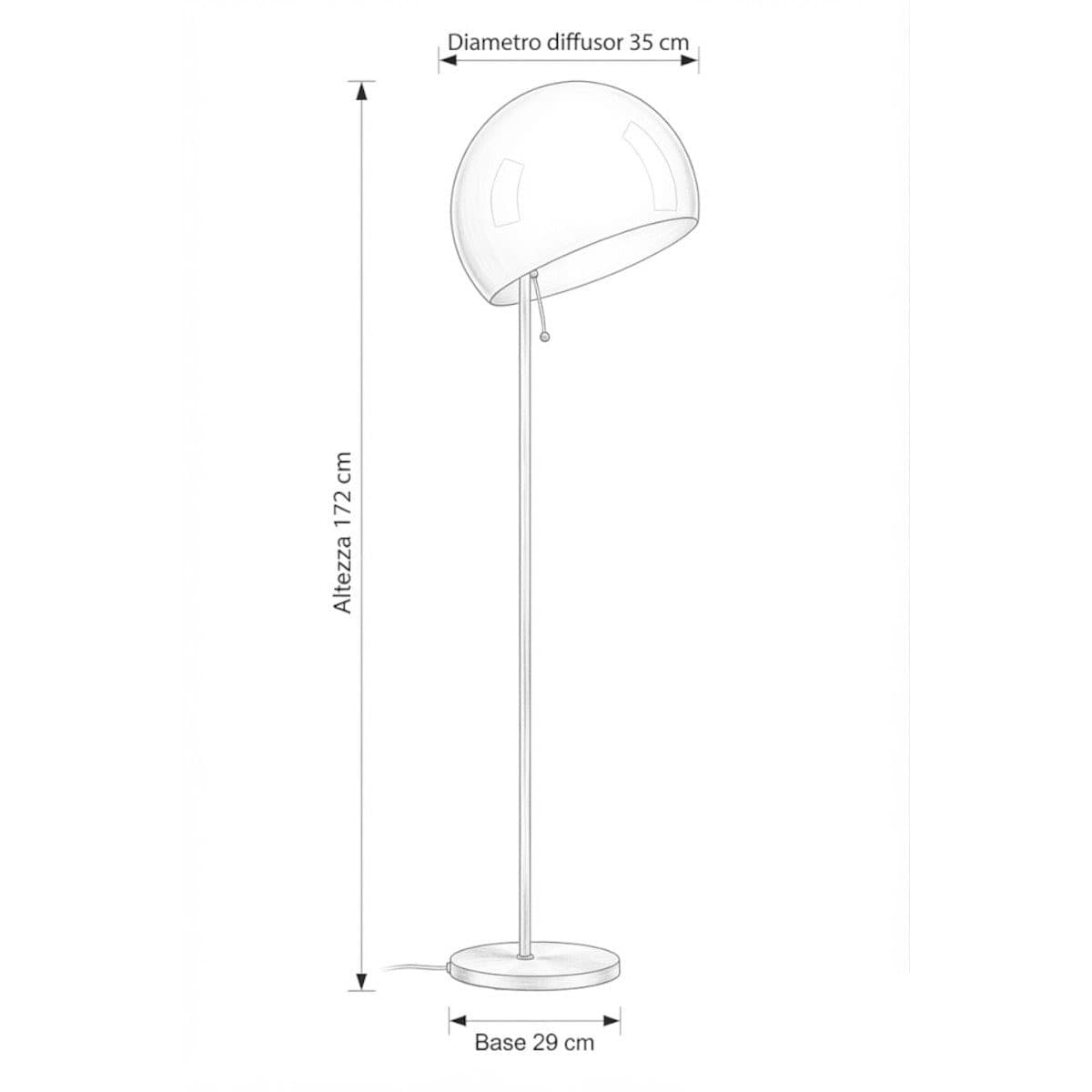 Piantana moderna Illuminando PLANET BSC E27 LED basculante metallo acrilico - 7