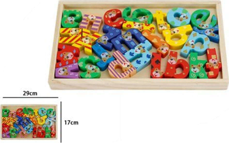 GIOCO PUZZLE IN LEGNO PER BAMBINI CON LETTERE ALFABETO ANIMALI MULTICOLORE EDUCATIVO 52280 - 2