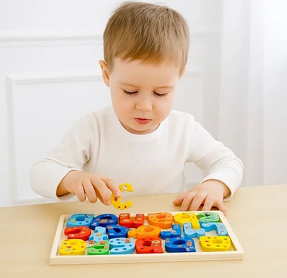 GIOCO PUZZLE IN LEGNO PER BAMBINI CON LETTERE ALFABETO ANIMALI MULTICOLORE EDUCATIVO 52280 - 5