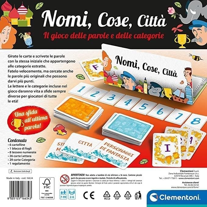 Clementoni - Gioco da Tavolo Nomi, Cose, Citta' 16634 - 3