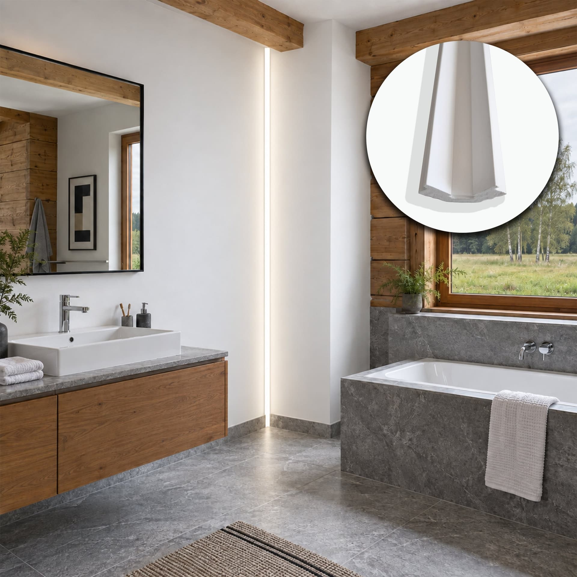 Profilo LED Angolare da Incasso per Cartongesso in Polimero 38x66x2700 mm – JX185 – Venduto al Metro Lineare - 2