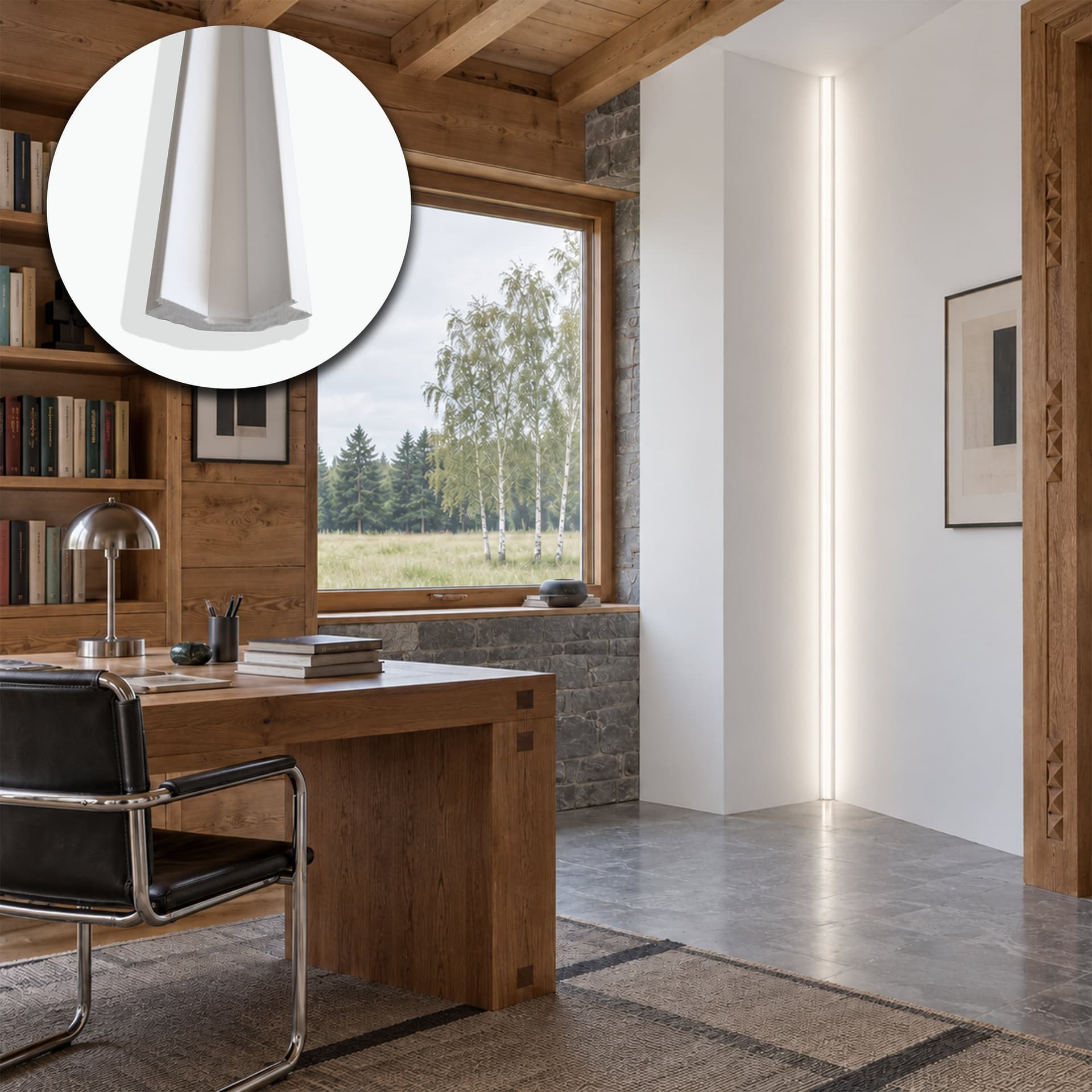 Profilo LED Angolare da Incasso per Cartongesso in Polimero 38x66x2700 mm – JX185 – Venduto al Metro Lineare - 3