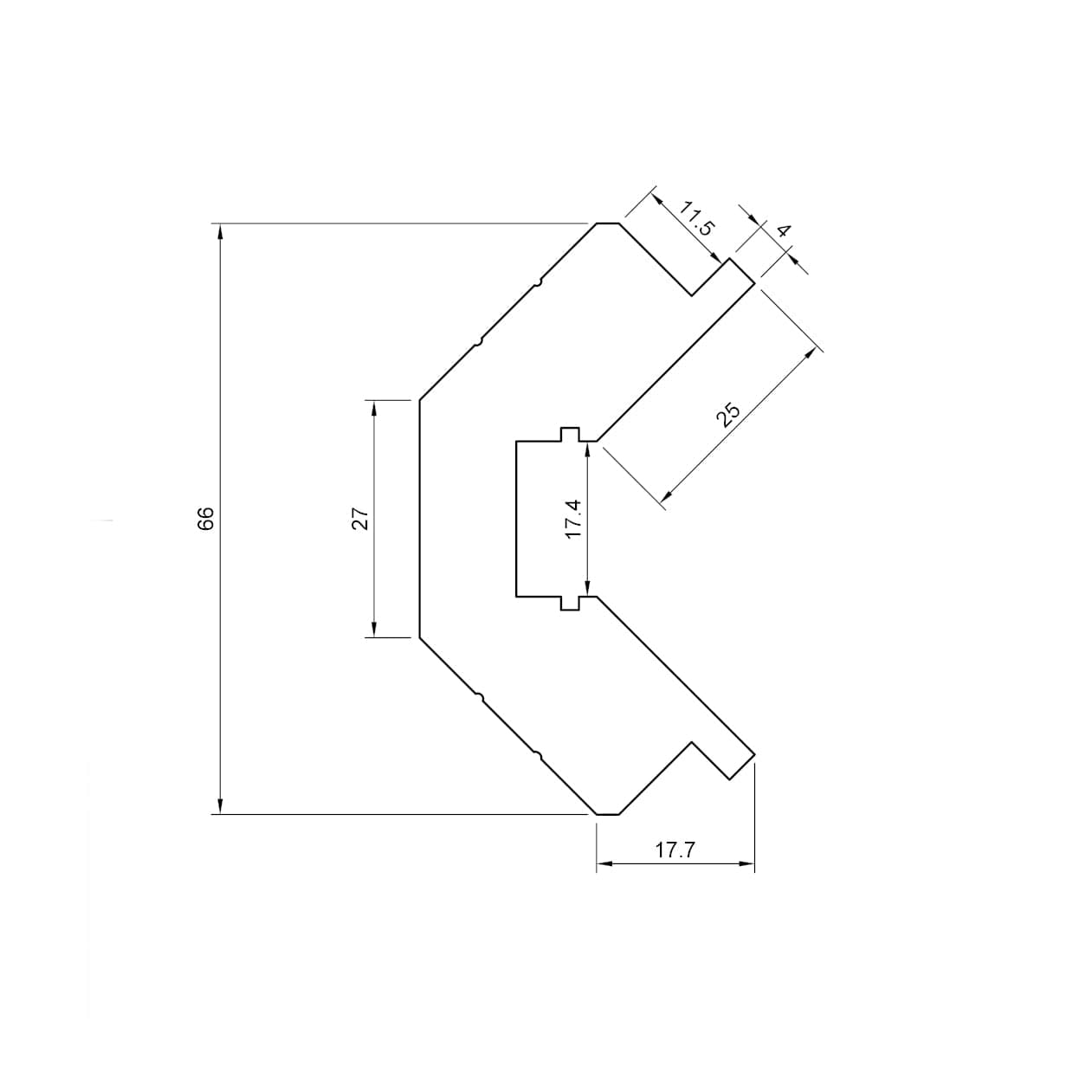 Profilo LED Angolare da Incasso per Cartongesso in Polimero 38x66x2700 mm – JX185 – Venduto al Metro Lineare - 8
