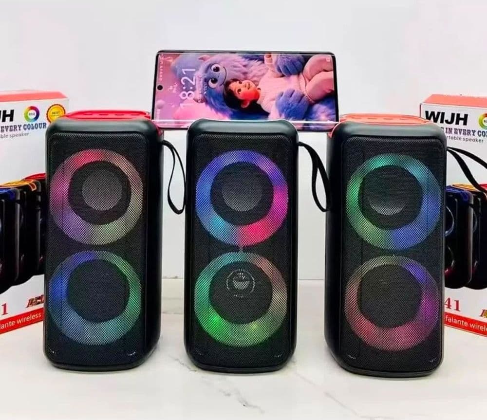 CASSA ALTOPARLANTE BLUETOOTH PORTATILE LUCI RGB LED CON SLOT SUPERIORE PER SMARTPHONE A141 - 2