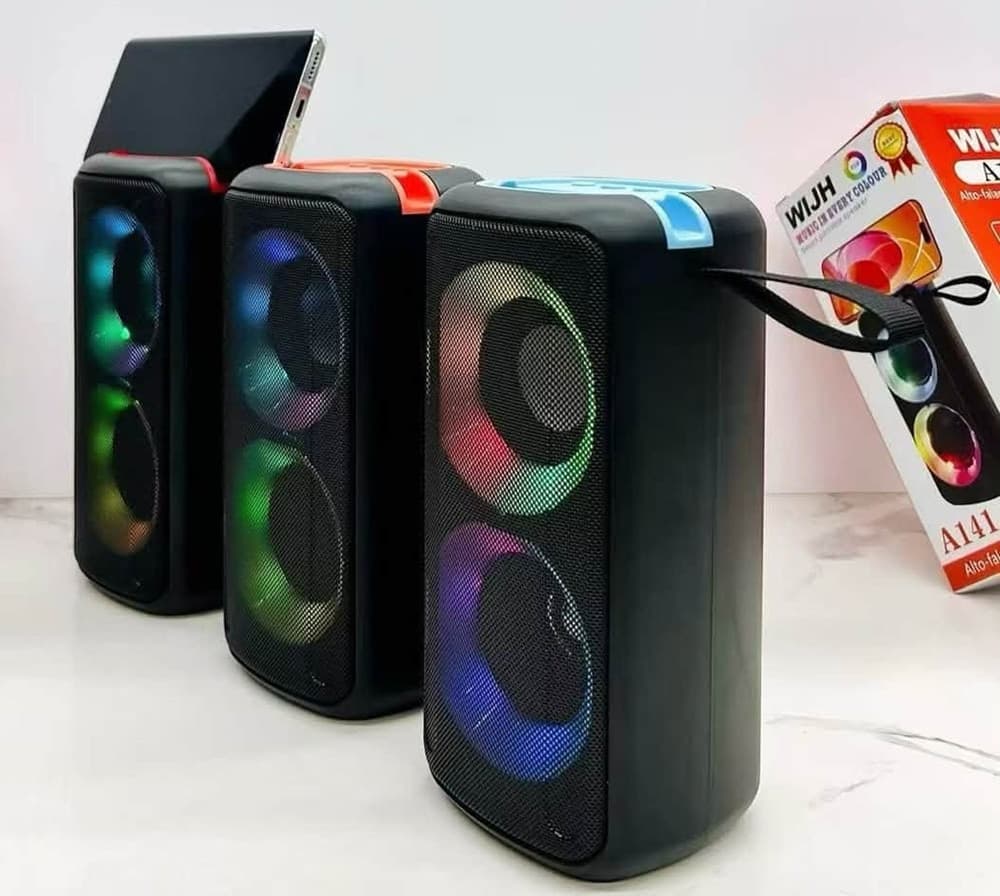 CASSA ALTOPARLANTE BLUETOOTH PORTATILE LUCI RGB LED CON SLOT SUPERIORE PER SMARTPHONE A141 - 4