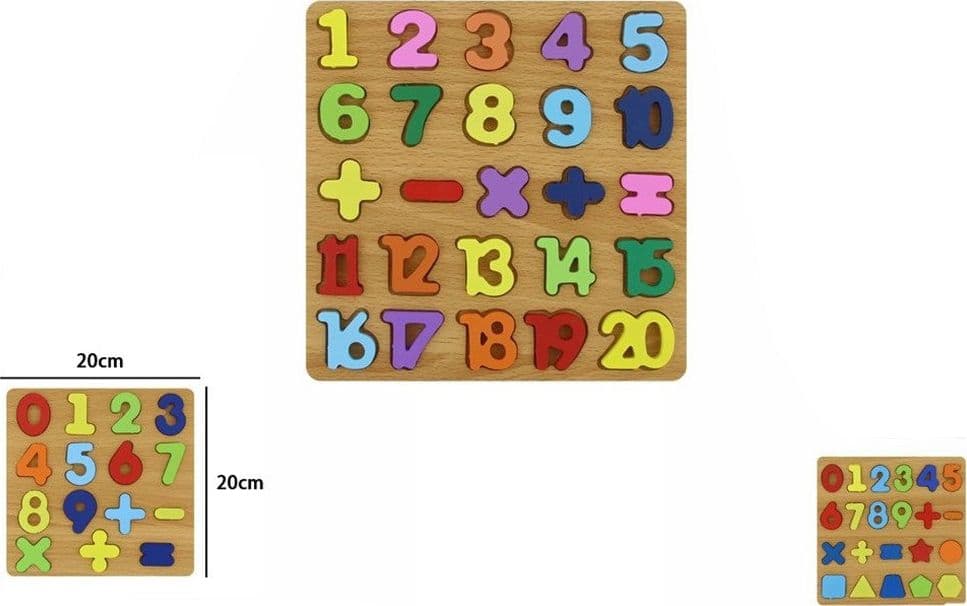 PUZZLE IN LEGNO CON NUMERI SIMBOLI FORME MATEMATICI BAMBINI GIOCO EDUCATIVO 3 MODELLI 31570 - 2