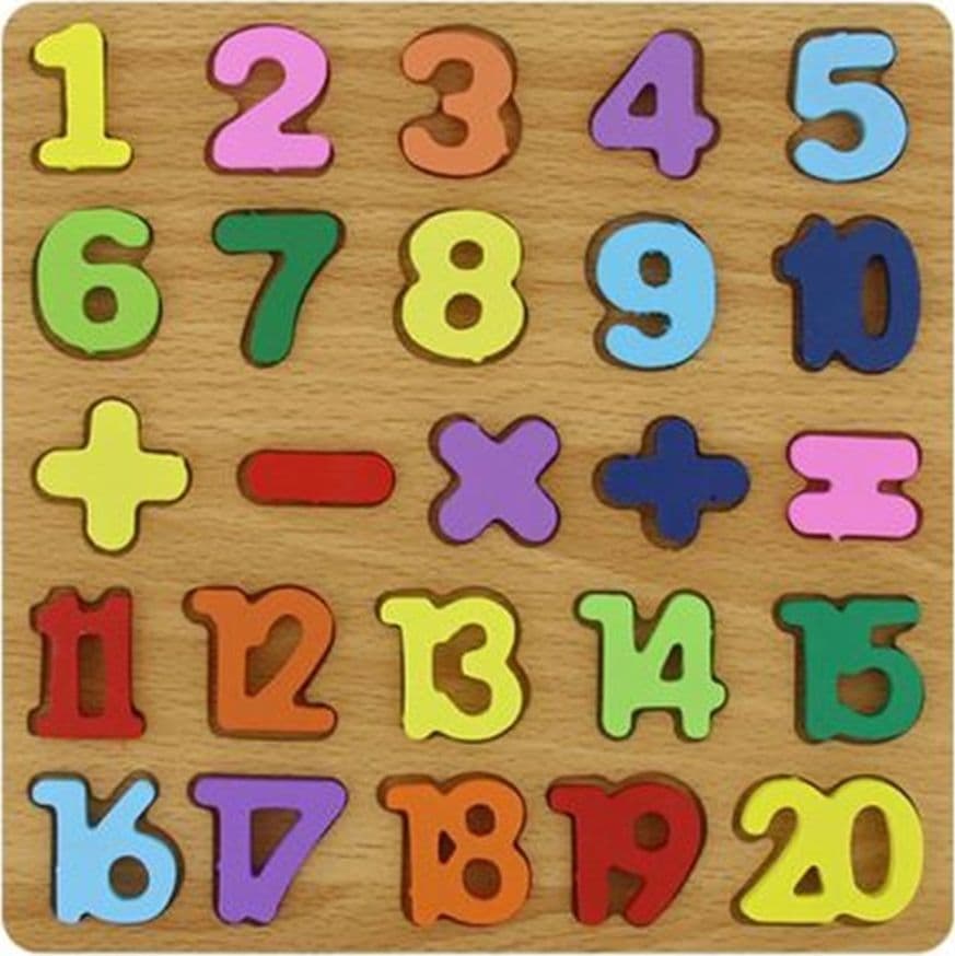 PUZZLE IN LEGNO CON NUMERI SIMBOLI FORME MATEMATICI BAMBINI GIOCO EDUCATIVO 3 MODELLI 31570 - 5