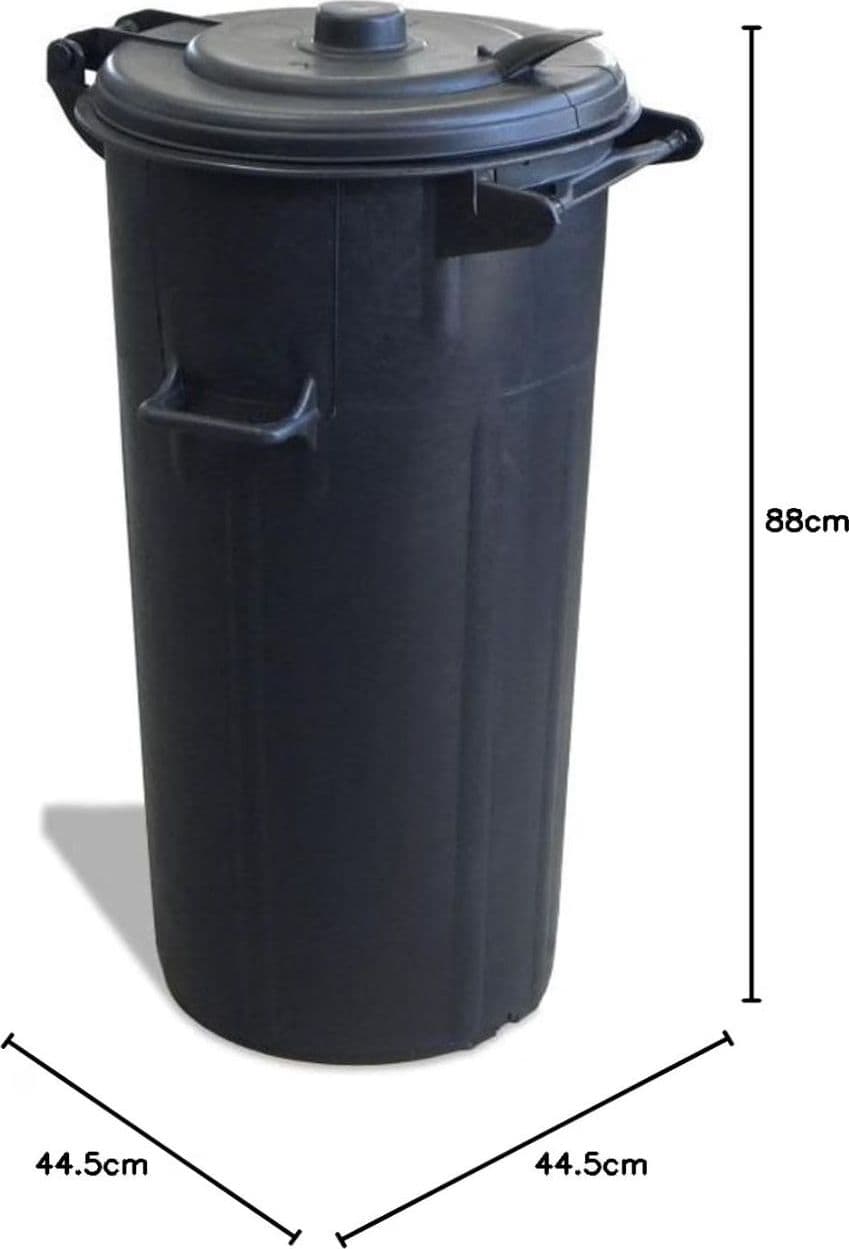 Bidone immondizia +manici e coperchio a cerniera  100 lt Ø 44.5/36.5 x h 88 cm) - 4