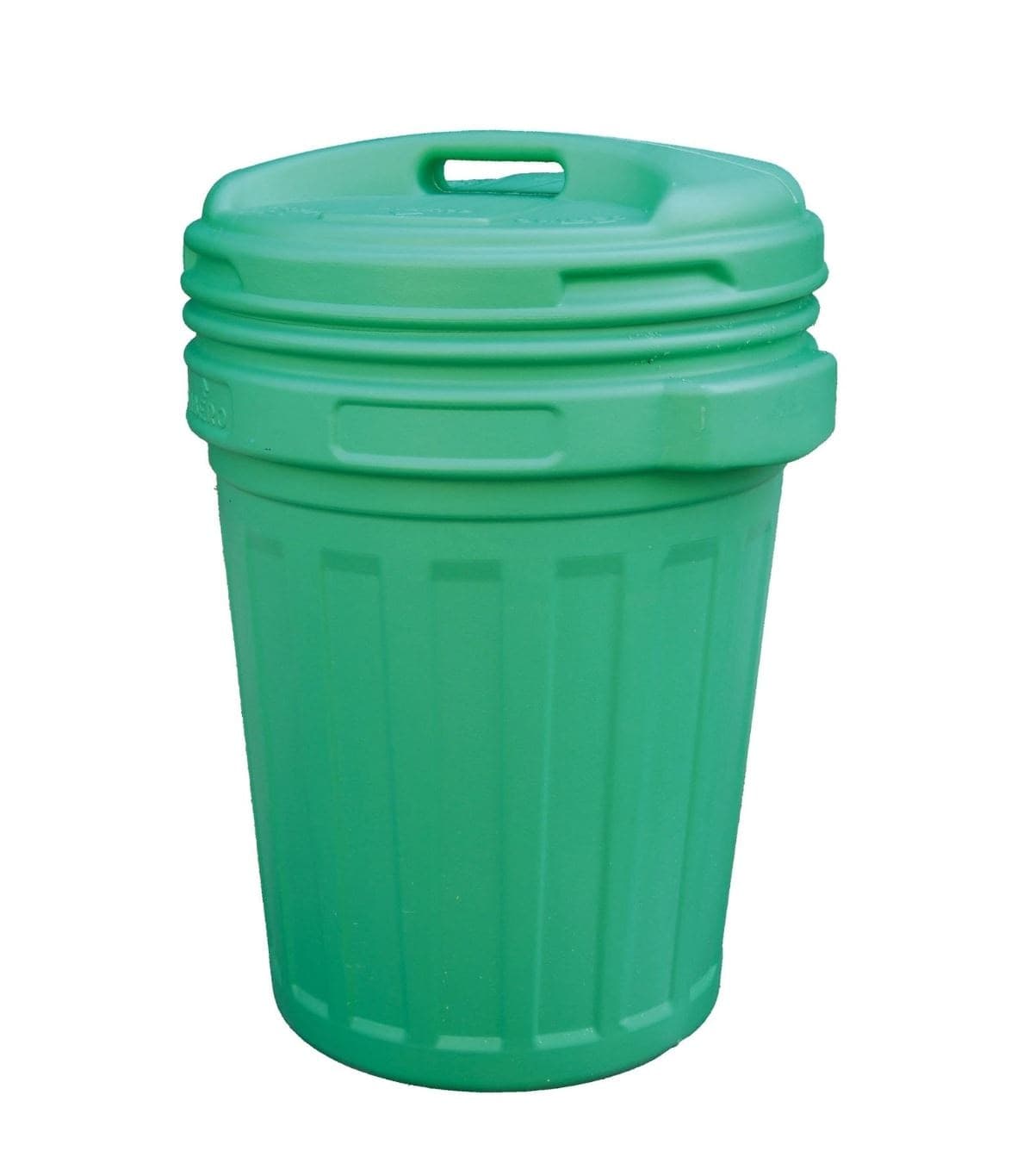 Bidone con coperchio a vite in plastica 	 lt.70 colore verde, cm.50x68h. - 3