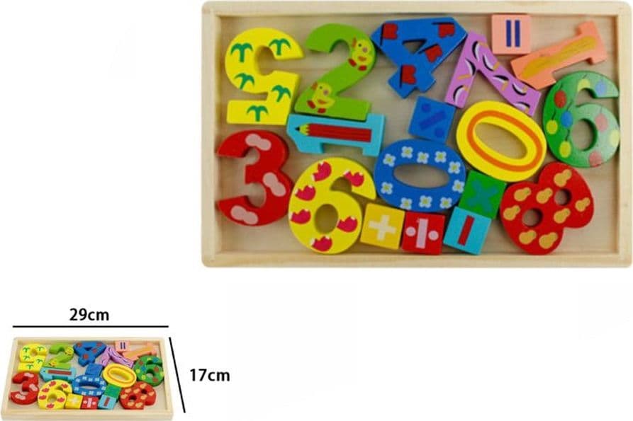GIOCO EDUCATIVO IN ​​LEGNO PER BAMBINI APPRENDIMENTO CON NUMERI SIMBOLI MATEMATICI 52277 - 2