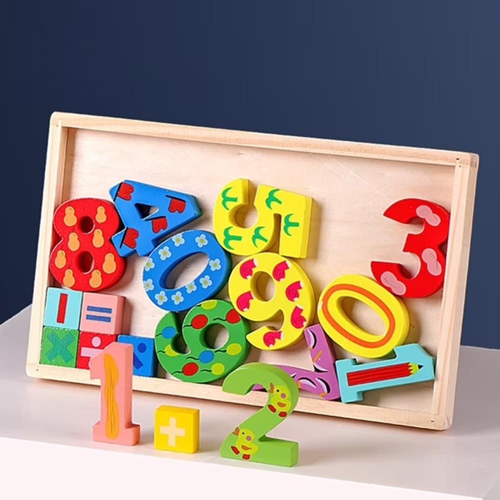 GIOCO EDUCATIVO IN ​​LEGNO PER BAMBINI APPRENDIMENTO CON NUMERI SIMBOLI MATEMATICI 52277 - 3