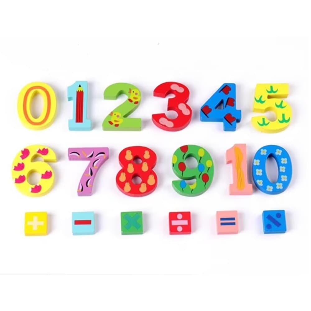 GIOCO EDUCATIVO IN ​​LEGNO PER BAMBINI APPRENDIMENTO CON NUMERI SIMBOLI MATEMATICI 52277 - 6