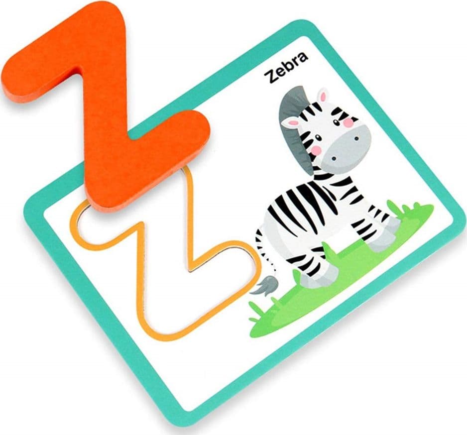 SET SCHEDE DIDATTICHE PUZZLE INTERATTIVO ALFABETO PER ABBINAMENTO LETTERE IN LEGNO 07955 - 7