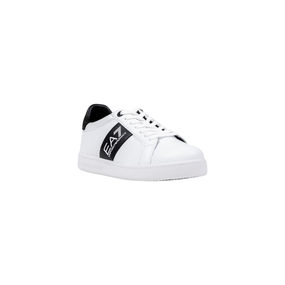 EA7 Emporio Armani Black And White Leather Low Top Sneakers - 2