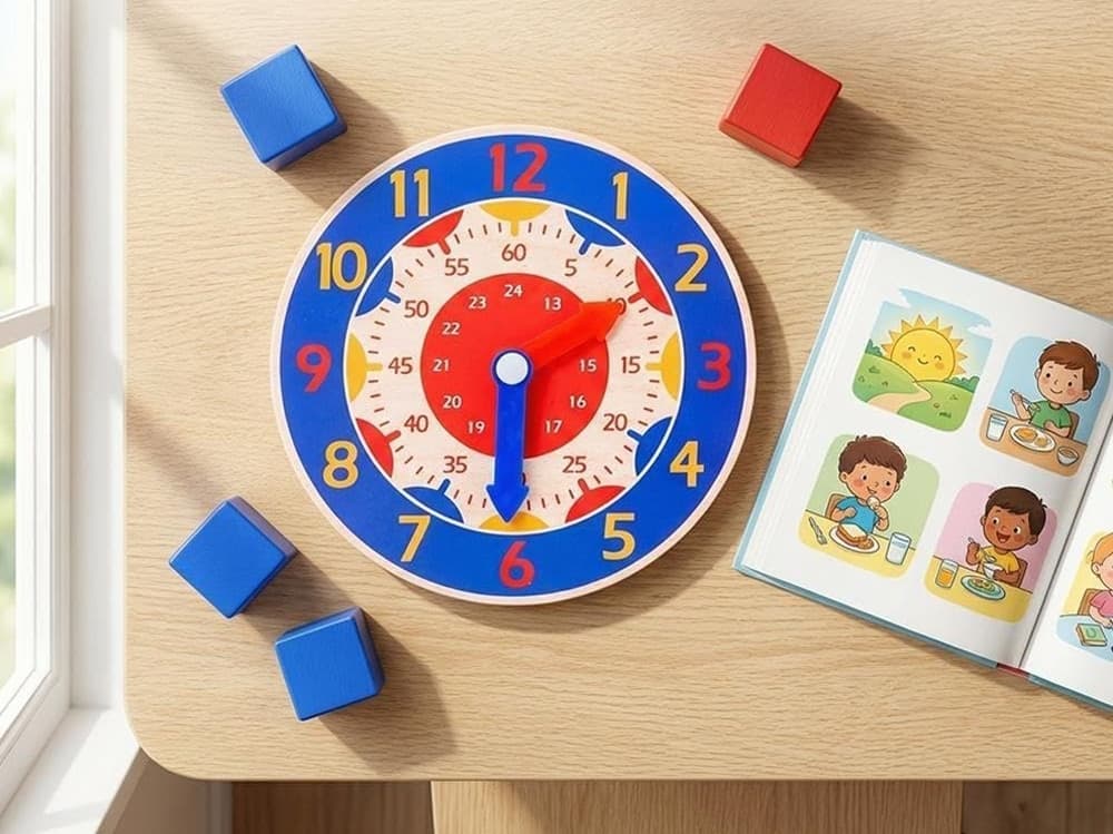 2PZ OROLOGIO EDUCATIVO APPRENDIMENTO STRUMENTO IMPARARE LEGGERE L'ORA BAMBINI LEGNO 53560 - 5