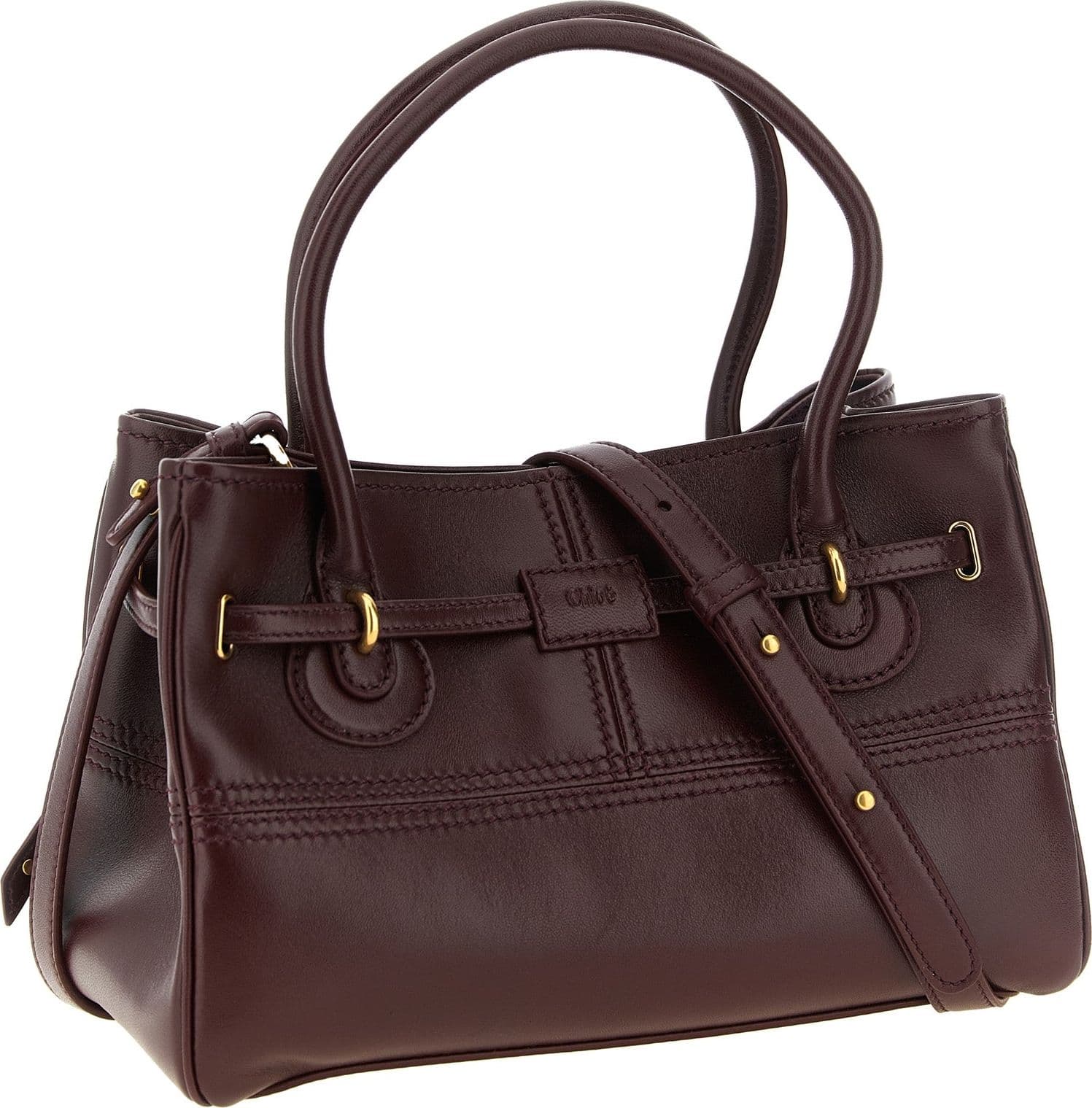 Chloé Bordeaux Lamb Leather Shoulder Bag - 2