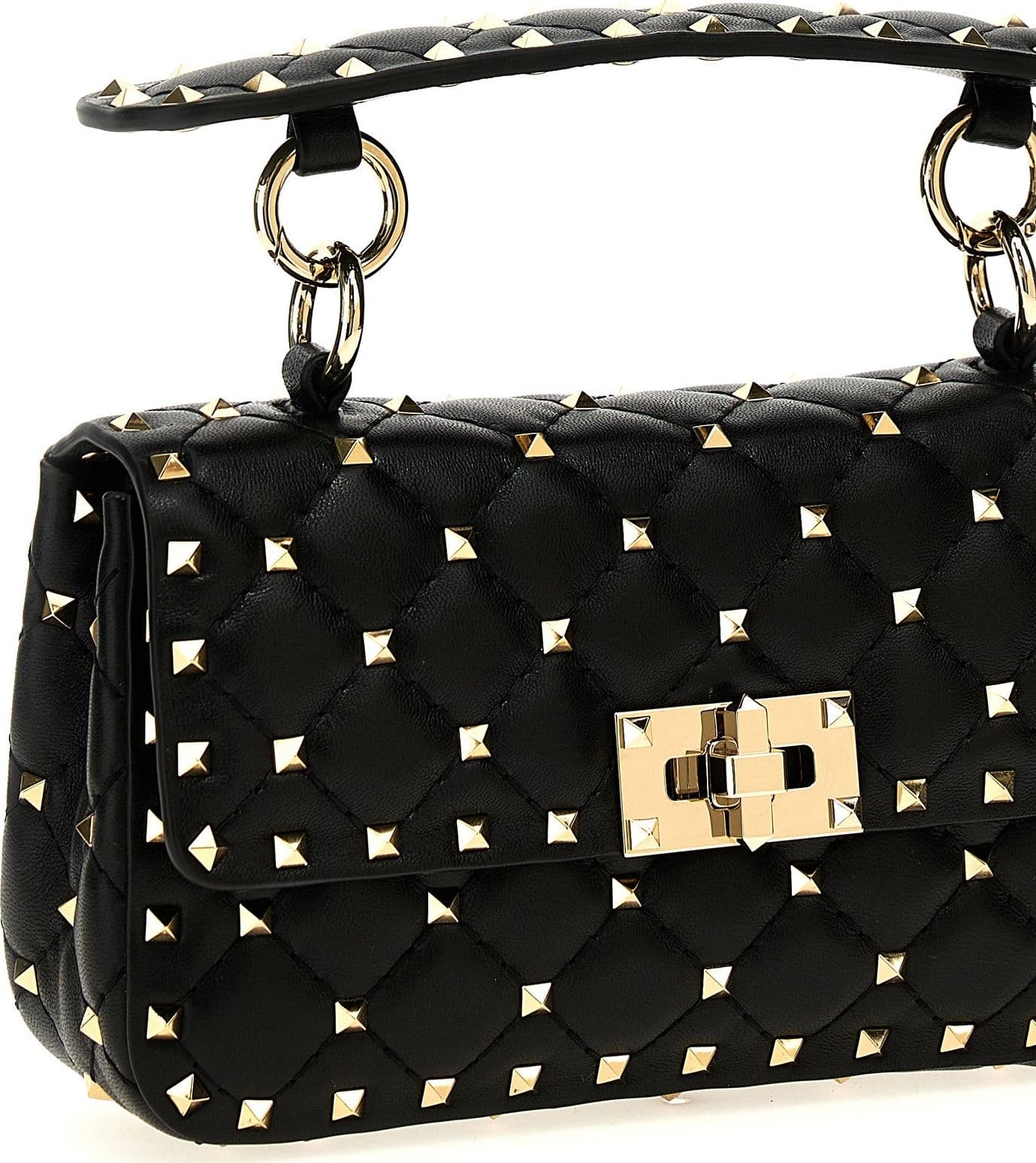 Valentino Garavani Black Lamb Leather Handbag - 3