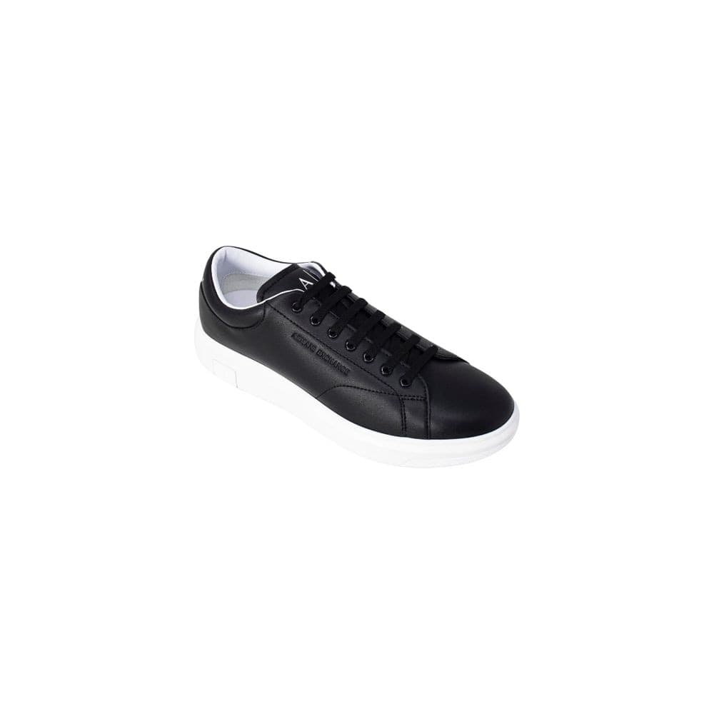 Armani Exchange Black Leather Low Top Sneakers - 3