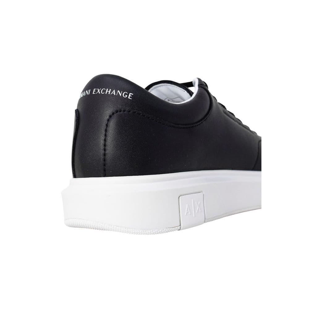 Armani Exchange Black Leather Low Top Sneakers - 4
