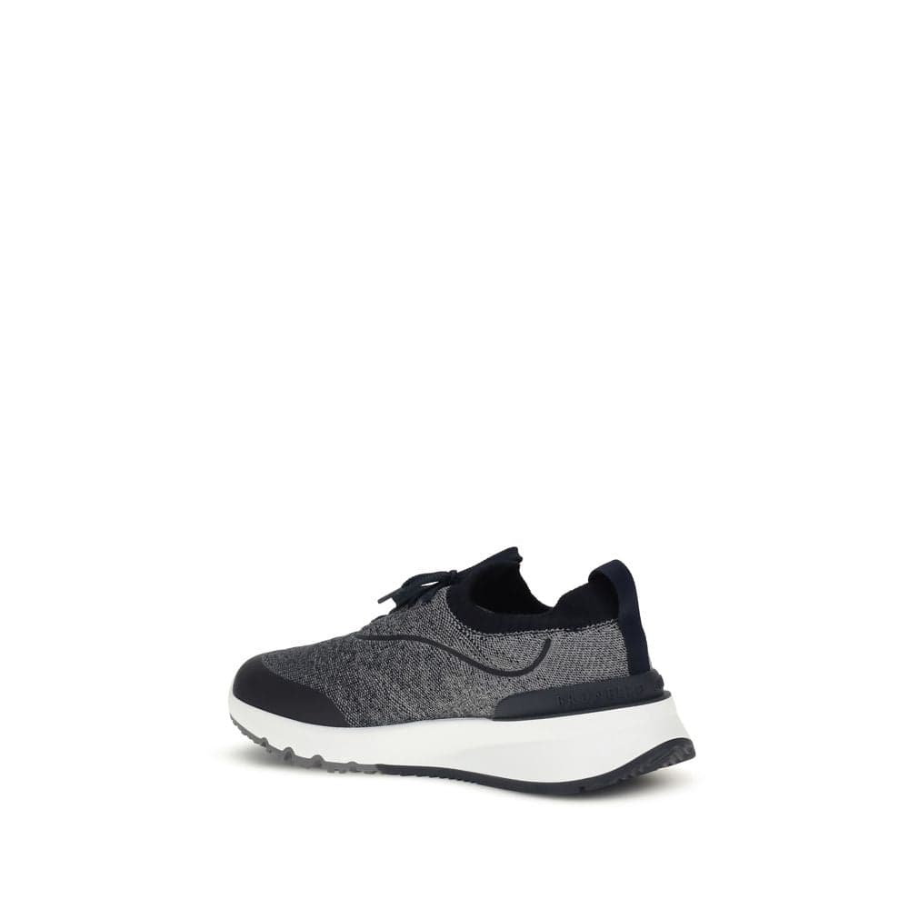 Brunello Cucinelli Gray Cotton Athletic Sneakers - 3