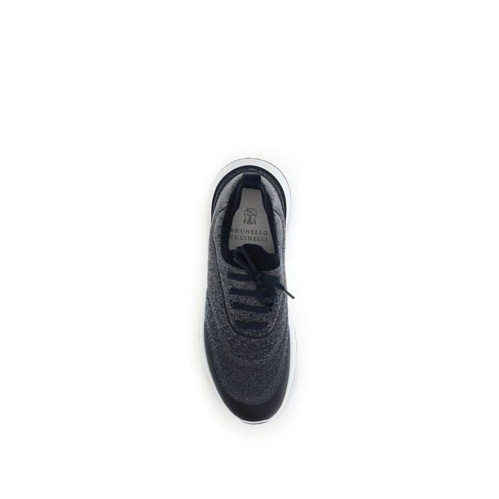 Brunello Cucinelli Gray Cotton Athletic Sneakers - 4