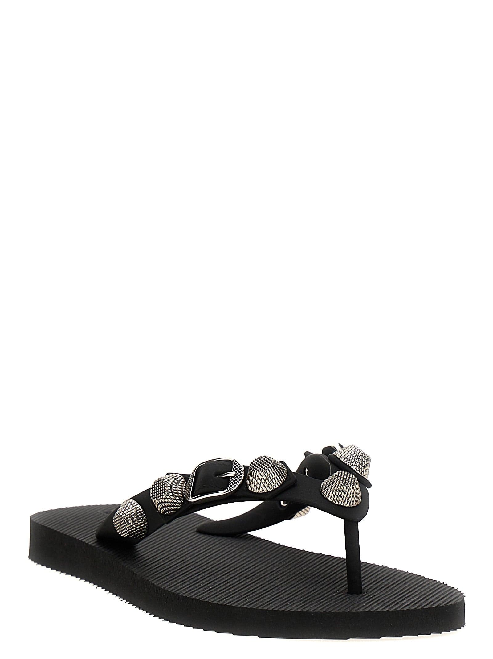 Balenciaga Black Rubber Slides - 2
