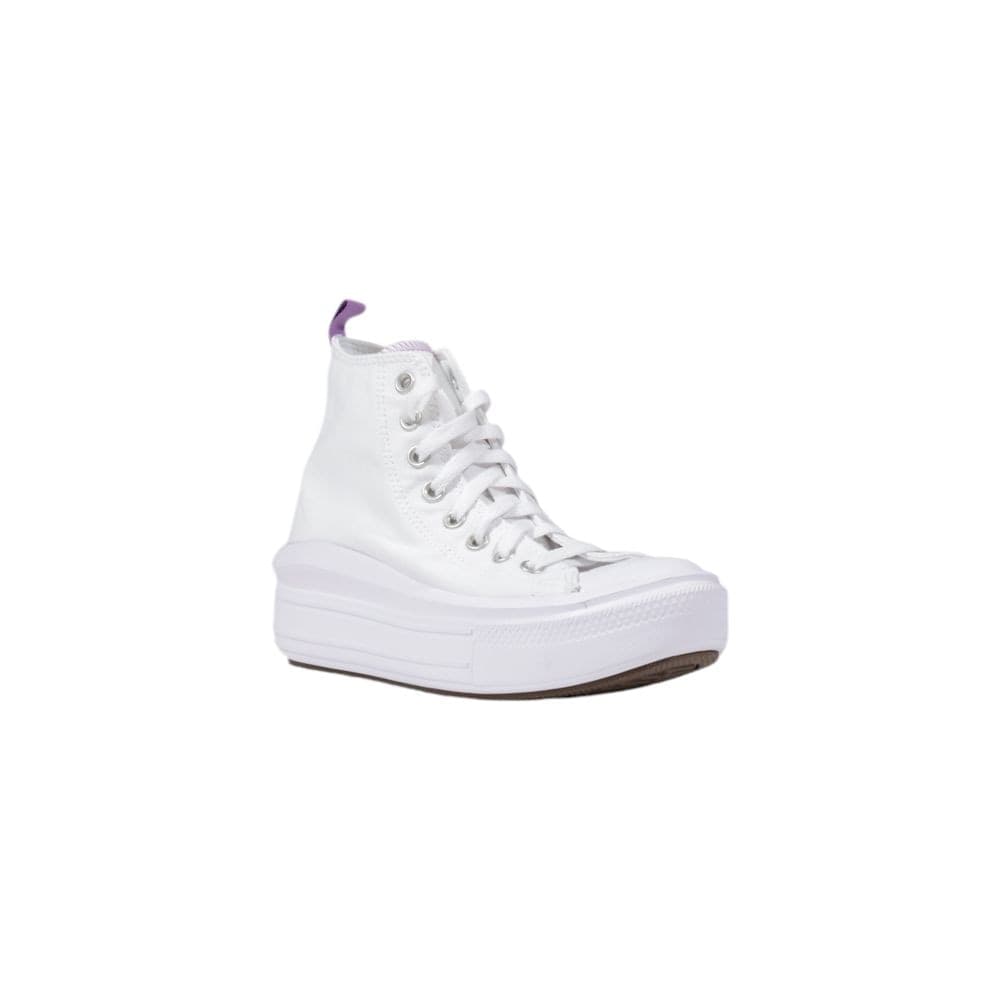 Converse White Fabric Platform Sneakers - 2
