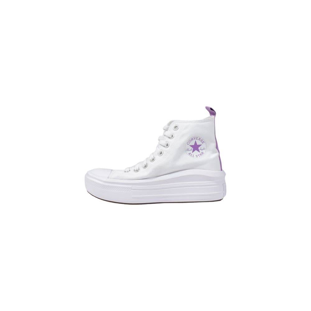 Converse White Fabric Platform Sneakers - 3