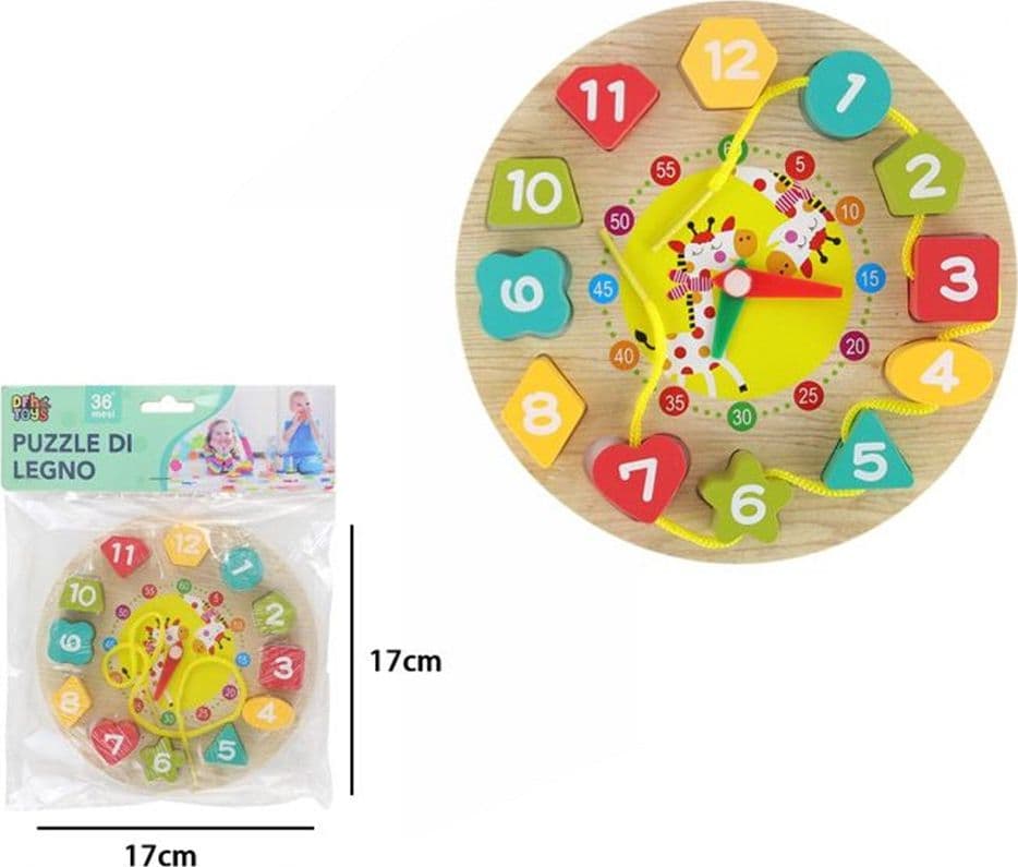 PUZZLE FORMA D'OROLOGIO GIRAFFA CON BLOCCHI COLORATI NUMERICI PER BAMBINI EDUCATIVO 52281 - 2