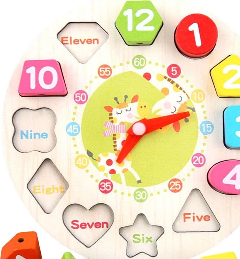 PUZZLE FORMA D'OROLOGIO GIRAFFA CON BLOCCHI COLORATI NUMERICI PER BAMBINI EDUCATIVO 52281 - 3
