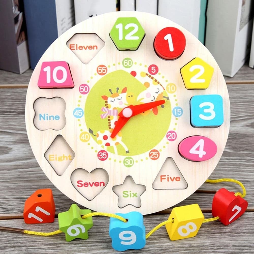 PUZZLE FORMA D'OROLOGIO GIRAFFA CON BLOCCHI COLORATI NUMERICI PER BAMBINI EDUCATIVO 52281 - 4