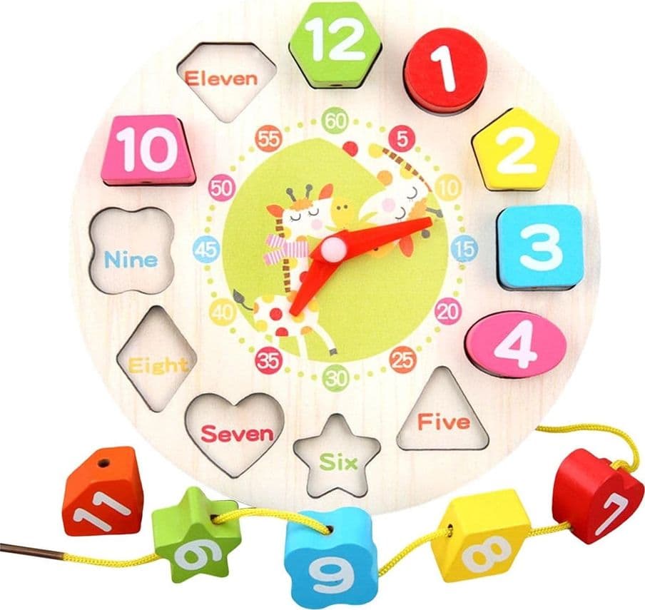 PUZZLE FORMA D'OROLOGIO GIRAFFA CON BLOCCHI COLORATI NUMERICI PER BAMBINI EDUCATIVO 52281 - 5