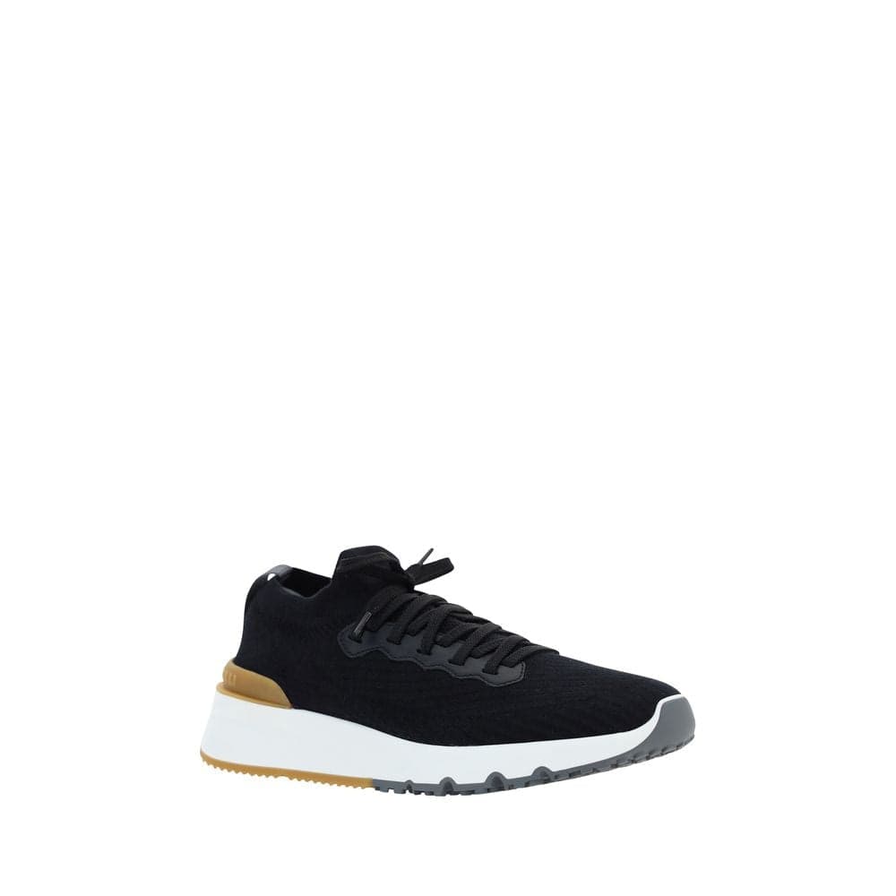 Brunello Cucinelli Black Cotton Athletic Sneakers - 2