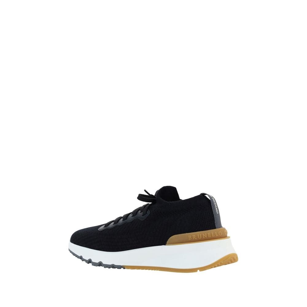 Brunello Cucinelli Black Cotton Athletic Sneakers - 3