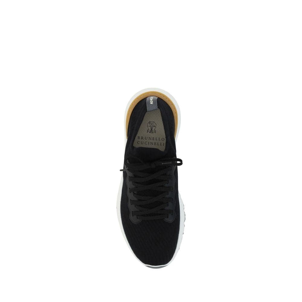Brunello Cucinelli Black Cotton Athletic Sneakers - 4
